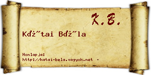 Kátai Béla névjegykártya